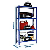 Simonrack Maderclick Metallregal Maderclick SuperPlus (H x B x T: 150 x 110 x 40 cm, Traglast pro Boden: 200 kg, Anzahl Böden: 4 Stk., Stecken, Blau) | BAUHAUS