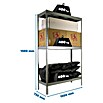 Simonrack Simontaller Schwerlastregal Ecoforte Metall (H x B x T: 150 x 150 x 75 cm, Traglast pro Boden: 400 kg, Anzahl Böden: 3 Stk., Stecken, Silber) | BAUHAUS
