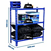 Simonrack Simonclick Metallregal Simonclick Plus (H x B x T: 100 x 100 x 30 cm, Traglast pro Boden: 180 kg, Anzahl Böden: 3 Stk., Stecken, Blau) | BAUHAUS