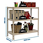 Simonrack Simonclick Metallregal Simonclick Plus (H x B x T: 90 x 100 x 50 cm, Traglast pro Boden: 180 kg, Anzahl Böden: 3 Stk., Stecken, Weiß/Weiß) | BAUHAUS