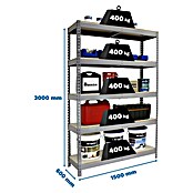 Simonrack Ecoforte Schwerlastregal Ecoforte Chipboard (H x B x T: 300 x 150 x 60 cm, Traglast pro Boden: 400 kg, Anzahl Böden: 5 Stk., Stecken, Grau) | BAUHAUS