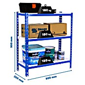 Simonrack Simonclick Metallregal Simonclick Mini (H x B x T: 90 x 80 x 30 cm, Traglast pro Boden: 180 kg, Anzahl Böden: 3 Stk., Stecken, Blau/Weiß) | BAUHAUS