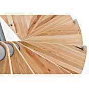 Minka Spindeltreppe Venezia (Durchmesser: 120 cm, Silber, Farbe Stufen: Buche Hell, Geschosshöhe: Max. 309 cm)