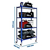 Simonrack Maderclick Estantería metálica Mobile Superplus (Al x An x Pr: 157,5 x 110 x 30 cm, Capacidad de carga: 300 kg, Número de baldas: 4 ud., Inserción, Azul) | BAUHAUS