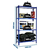 Simonrack Simonclick Metallregal Super Plus (H x B x T: 150 x 110 x 40 cm, Traglast pro Boden: 200 kg, Anzahl Böden: 4 Stk., Stecken, Blau/Weiß) | BAUHAUS