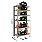 Simonrack Maderclick Estantería metálica Mini (Al x An x Pr: 250 x 80 x 50 cm, Capacidad de carga por balda: 150 kg, Número de baldas: 6 ud., Inserción, Galvanizado) | BAUHAUS