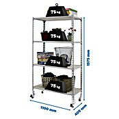 Simonrack Maderclick Estantería metálica Mobile Superplus (Al x An x Pr: 157,5 x 110 x 40 cm, Capacidad de carga: 300 kg, Número de baldas: 4 ud., Inserción, Galvanizado) | BAUHAUS
