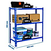 Simonrack Simonclick Estantería metálica Mini (Al x An x Pr: 90 x 80 x 50 cm, Capacidad de carga por balda: 180 kg, Número de baldas: 3 ud., Inserción, Azul/Blanco) | BAUHAUS
