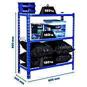 Simonrack Simonclick Estantería metálica Mini (Al x An x Pr: 90 x 80 x 50 cm, Capacidad de carga por balda: 180 kg, Número de baldas: 3 ud., Inserción, Azul) | BAUHAUS