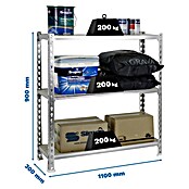 Simonrack Maderclick Metallregal Maderclick SuperPlus (H x B x T: 90 x 110 x 30 cm, Traglast pro Boden: 200 kg, Anzahl Böden: 3 Stk., Stecken, Silber) | BAUHAUS