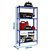 Simonrack Maderclick Metallregal Maderclick SuperPlus (H x B x T: 150 x 110 x 30 cm, Traglast pro Boden: 200 kg, Anzahl Böden: 4 Stk., Stecken, Blau) | BAUHAUS
