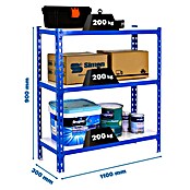 Simonrack Simonclick Estantería metálica Superplus (Al x An x Pr: 90 x 110 x 30 cm, Capacidad de carga por balda: 200 kg, Número de baldas: 3 ud., Inserción, Azul/Blanco) | BAUHAUS