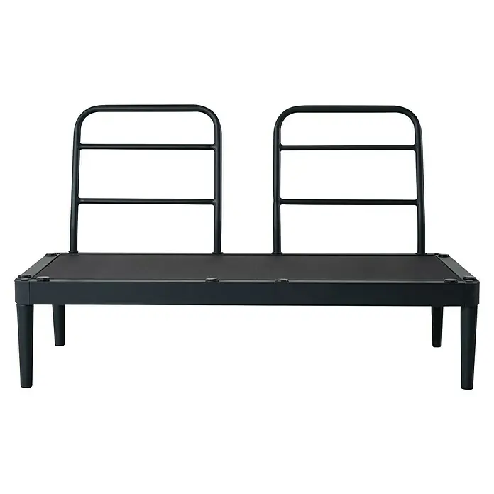 Bonlay Loungesofa Luna - B x T x H: 118 x 58 x 83 cm, Aluminium, Textilene, Anthrazit/Blau - Schwarzes Metallbettgestell mit integriertem Kopfteil und Lattenrost.