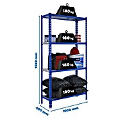 Simonrack Simonclick Estantería metálica Plus (Al x An x Pr: 150 x 100 x 40 cm, Capacidad de carga por balda: 180 kg, Número de baldas: 4 ud., Inserción, Azul) | BAUHAUS