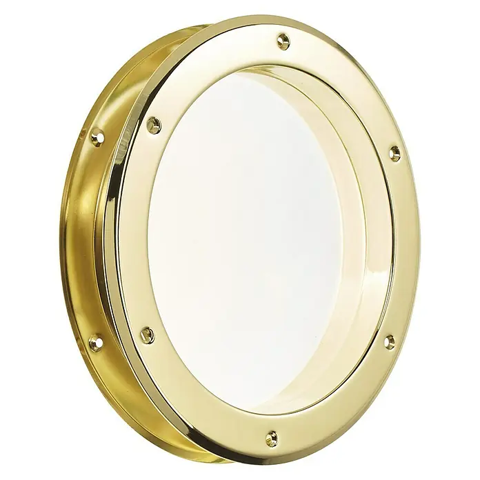 Mottez Bullauge - Metall, Gold, Optik Glas: Klarglas, Durchmesser: 26 cm - Goldenes Bullauge zur Dekoration. Das dekorative Bullauge ist aus hochwertigen Materialien gefertigt und verleiht jedem Raum einen maritimen Flair.