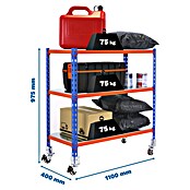 Simonrack Simonclick Estantería metálica Mobile Superplus (Al x An x Pr: 90 x 110 x 40 cm, Capacidad de carga: 225 kg, Número de baldas: 3 ud., Inserción, Blanco) | BAUHAUS
