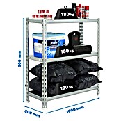 Simonrack Simonclick Estantería metálica Plus (Al x An x Pr: 90 x 100 x 30 cm, Capacidad de carga por balda: 180 kg, Número de baldas: 3 ud., Inserción, Galvanizado) | BAUHAUS