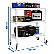 Simonrack Simonclick Estantería metálica Mobile Superplus (Al x An x Pr: 97,5 x 110 x 30 cm, Capacidad de carga: 225 kg, Número de baldas: 3 ud., Inserción, Blanco) | BAUHAUS