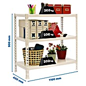 Simonrack Simonclick Estantería metálica Superplus (Al x An x Pr: 90 x 110 x 40 cm, Capacidad de carga por balda: 200 kg, Número de baldas: 3 ud., Inserción, Blanco) | BAUHAUS