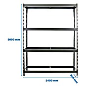 Simonrack Simonforte Estantería para cargas pesadas (Al x An x Pr: 200 x 240 x 90 cm, Número de baldas: 4 ud., Inserción, Gris, Capacidad de carga por balda: 400 kg) | BAUHAUS