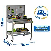 Simonrack Simongarden Banco de trabajo BT2 Box Mobile (L x An: 60 x 90 cm, Altura de trabajo: 151,5 cm, Carga soportada: 120 kg, Gris/Galvanizado) | BAUHAUS
