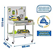 Simonrack Simongarden Banco de trabajo BT2 Box Mobile (L x An: 40 x 90 cm, Altura de trabajo: 151,5 cm, Carga soportada: 120 kg, Galvanizado) | BAUHAUS