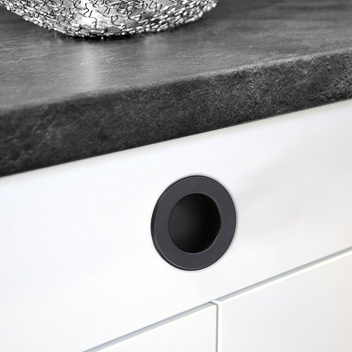Siro Školjkasti ročaj  (Ø x V: 40 x 16 mm, Jeklo, Črna) | 1188 - Garderoben | AAEE - Garderoben | AAE - Beschläge | AA - Eisenwaren | A - Eisenwaren | BAUHAUS