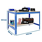 Simonrack Simonwork Werkbank BT0 1200 (L x B: 61 x 121 cm, Arbeitshöhe: 84,2 cm, Belastbarkeit: 850 kg, Blau) | BAUHAUS