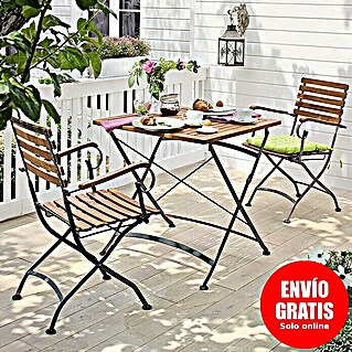 Sunfun Conjunto de muebles de balcón Moni II (3 pzs., Acacia, Natural)