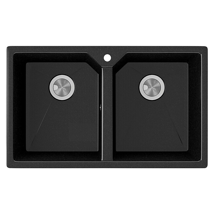 Atron Fregadero encastrable Piros (49,5 x 81,6 cm, Acrílico, Negro)