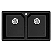 Atron Fregadero encastrable Piros (49,5 x 81,6 cm, Acrílico, Negro)