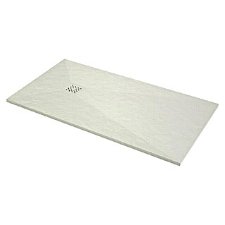 Plato de ducha aligerado Terra (L x An: 70 x 90 cm, Carga mineral, Crema)