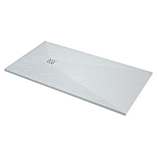 Plato de ducha aligerado Terra (L x An: 80 x 120 cm, Carga mineral, Blanco)