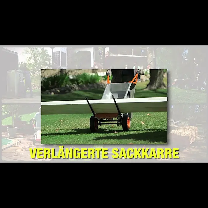 Worx Bauschubkarre Aerocart Multifunktion 8-in-1 - 75 l, Stahl, Traglast: 136 kg - WORX WG050 aerocart - Deutsch