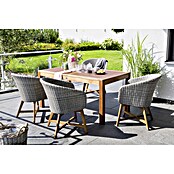 Sunfun Pauline Gartensessel (Bambus Grey, Polyrattan, Breite: 62 cm)