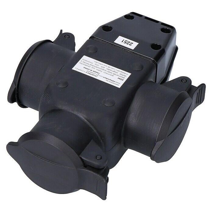 EDM Base aérea de goma triple (Negro, 16 A) | BAUHAUS
