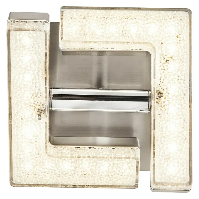 Tween Light LED-Deckenstrahler Square Crystal - 4 W, Nickel matt, Warmweiß - Moderne LED-Wandleuchte mit quadratischem Design. Die Lampe ist aus Metall und Glas gefertigt und strahlt ein angenehmes, helles Licht aus.