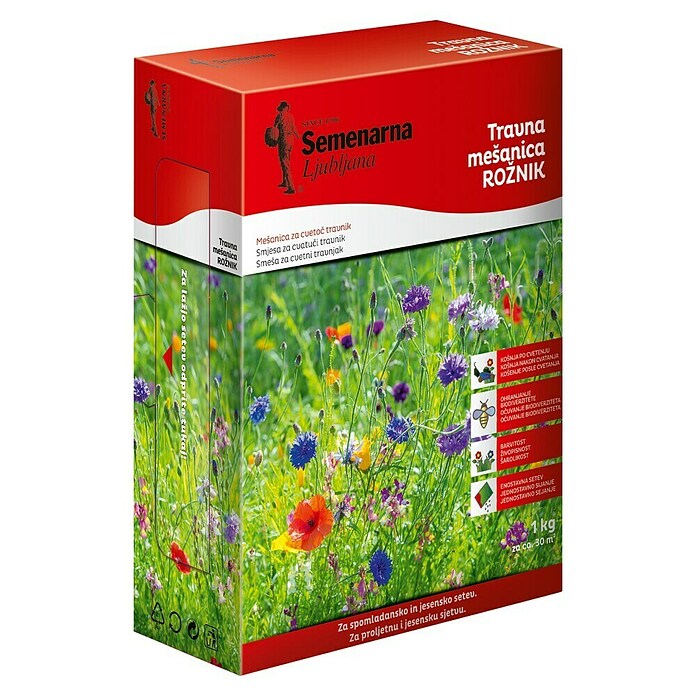 Travna semena za cvetoč travnik Rožnik  (1 kg, 30 m²) | 8125 - Rasensamen Marke | IBYA - Sämereien | IBY - Sämereien | IB - Grünpflanzen/Sämereien | I - Stadtgarten | BAUHAUS