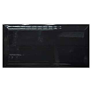 Revestimiento de pared Bisel (10 x 20 cm, Negro, Brillante)