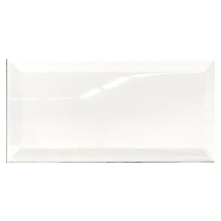 Revestimiento de pared Bisel (10 x 20 cm, Blanco, Brillante)