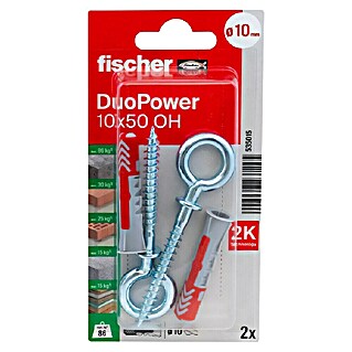 Fischer Univerzalni zidni vložek Duo Power OH NK z očescem (Ø x Do: 10 x 50 mm, 2 kos)