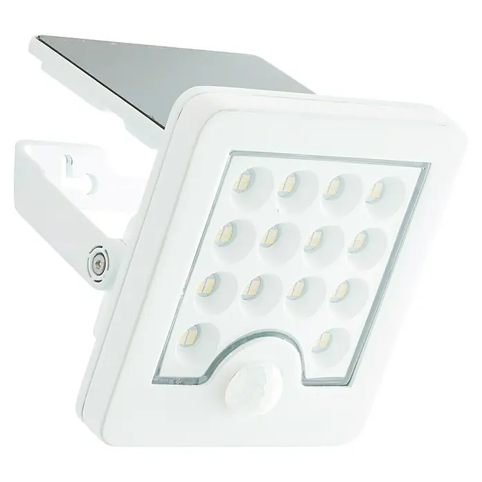 Brilliant Solar-Außenwandleuchte Luton - 4 W, L x B x H: 13 x 12 x 5,4 cm, Weiß, IP65, 540 lm - Weißes solarbetriebenes LED-Licht mit Bewegungssensor und verstellbarer Halterung.