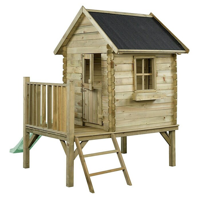 Swing King Otroška hiška Camilla  (Do x Š x V: 177 x 184 x 210 cm, Les, Pastelno zelen tobogan) | 8305 - Kinderspielgeräte Holz | ICHA - Kinderspielgeräte | ICH - Kinderspielgeräte | IC - Freizeit im Garten | I - Stadtgarten | BAUHAUS