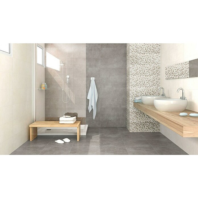 Zidna pločica At.Alpha Cubic Marengo  (70 x 25 cm, Bijelo siva, Mat) | BAUHAUS