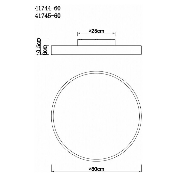 Globo Okrugla stropna LED svjetiljka  (60 W, Ø x V: 80 x 10,5 cm, Raznobojno) | BAUHAUS