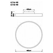Globo Okrugla stropna LED svjetiljka  (60 W, Ø x V: 80 x 10,5 cm, Raznobojno) | BAUHAUS