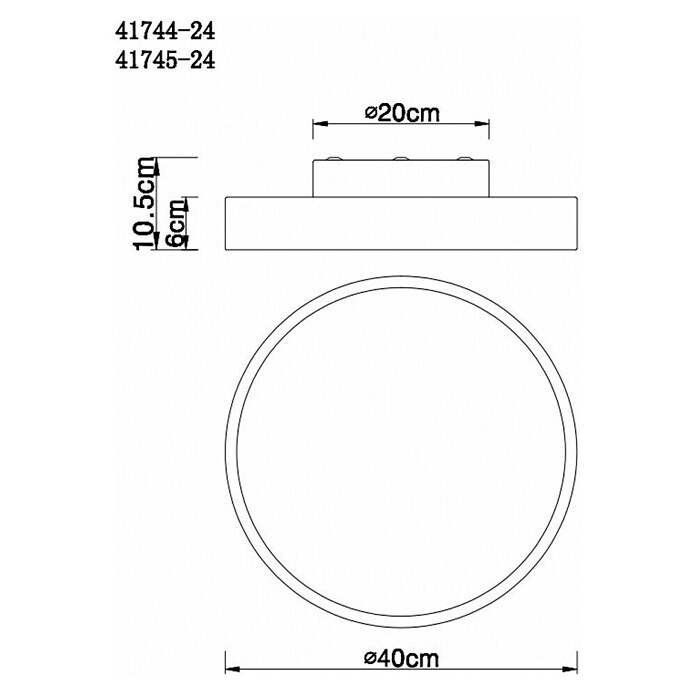 Globo Okrugla stropna LED svjetiljka  (24 W, Ø x V: 40 x 10,5 cm, Raznobojno) | BAUHAUS