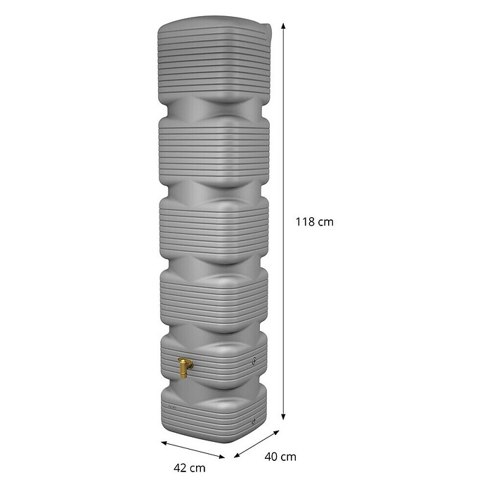 4rain Wandtank Quadro (270 l, Betongrau) | BAUHAUS
