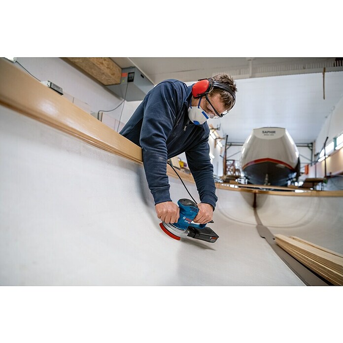 Bosch Professional Exzenterschleifer GEX 34-125 (340 W, Durchmesser Schleifteller: 125 mm, Leerlaufdrehzahl: 4.500 U/min - 12.000 U/min) | BAUHAUS