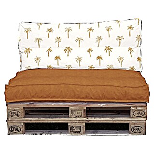 Conjunto de jardín de palets Palmeras (L x An x Al: 120 x 80 x 16 cm, Naranja, Palet: Natural)